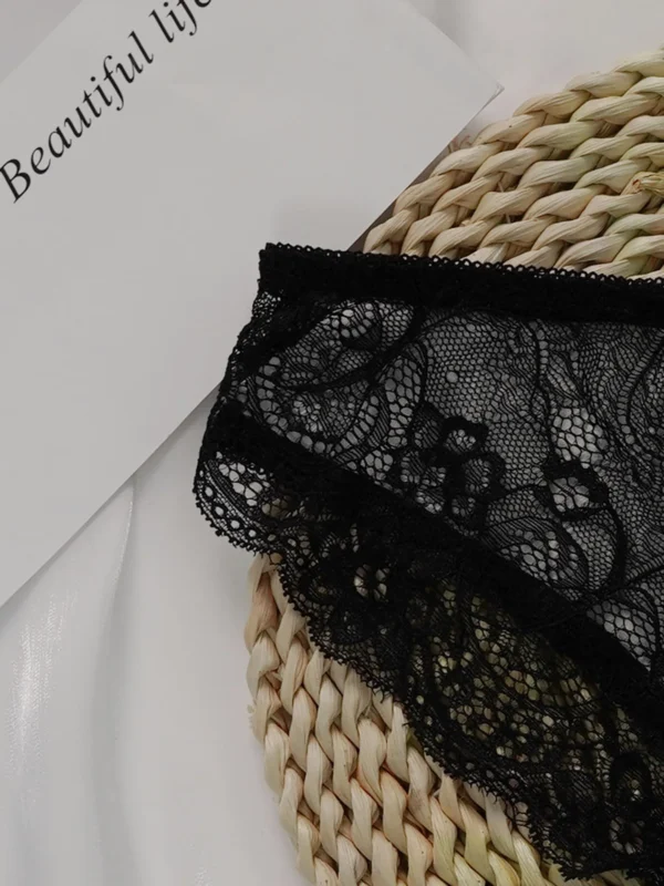 Ladies' New Leopard Print Sexy And Comfortable Front Bbutton Beautiful Back Underwear Lace Triangle Underwear Set A3159 - Image 3