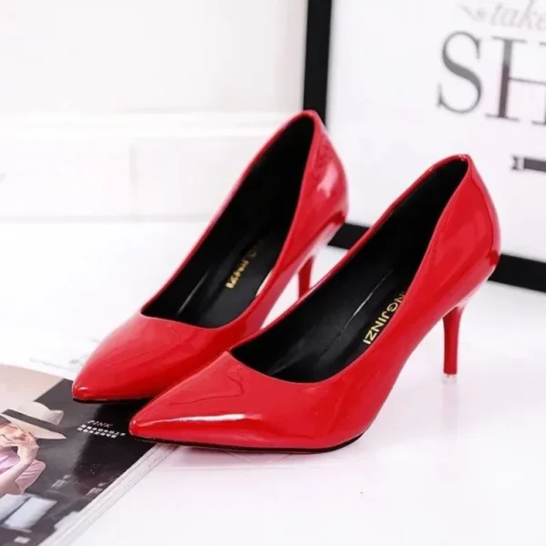 Big Size Women's Boat Shoes High Heels Pointed Toe Pumps for Female - Image 4