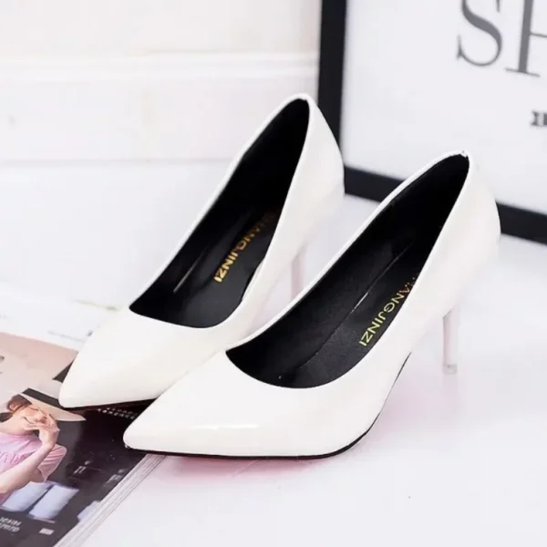 Big Size Women's Boat Shoes High Heels Pointed Toe Pumps for Female - Image 5