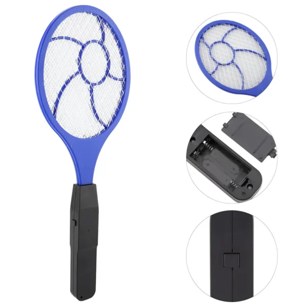 3-Layer Safety Mesh Electric Fly Swatter – Battery-Powered Handheld Mosquito Zapper Racket – Cordless Bug and Flying Insect Killer for Indoor and Outdoor Use - Image 4