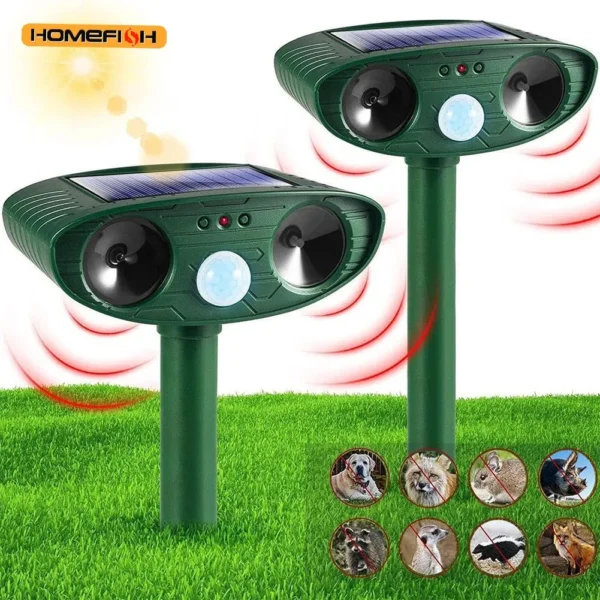 Solar Outdoor Ultrasonic Animal Repeller | deters Cats, Dogs & Pests | Waterproof & Rechargeable - Image 4