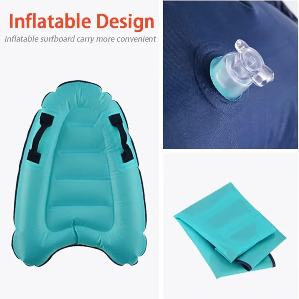 Inflatable Surfboard With Handle For Beach Surfing Swimming Floating Row - Image 4
