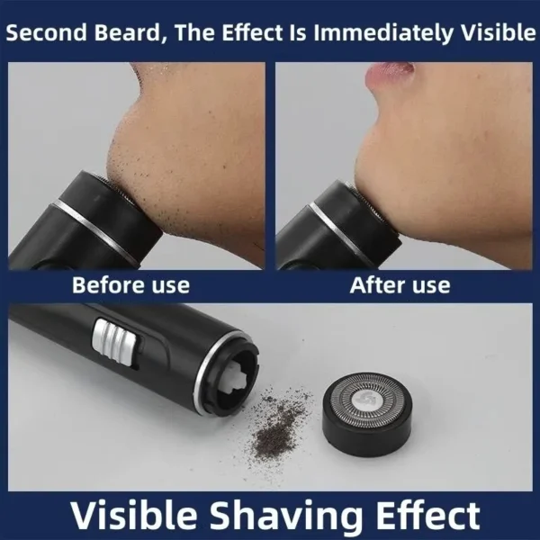 Compact & Convenient Electric Razor for Men - USB Rechargeable, Wet & Dry, Easy One-Button Use - Perfect for Home, Car & Travel! - Image 5