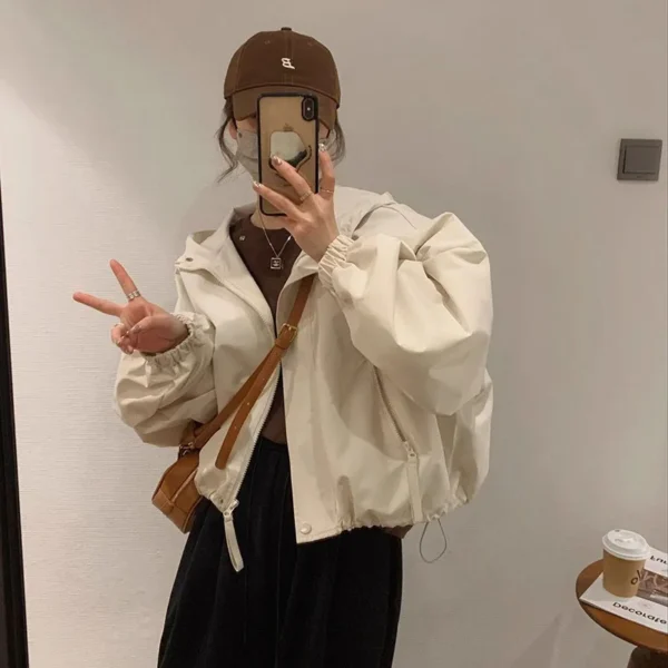 Summer Sun Protection Women's Jacket Long Sleeve Casual Windbreaker Female Hooded Overcoat Loose Basic Coats Outwear - Image 3
