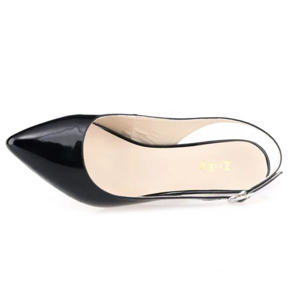Daily all-match Sandal Shoes Pointed High Heels Large Size Pumps New 6cm Low Casual Back Empty Buckle Red Wedding shoes - Image 3