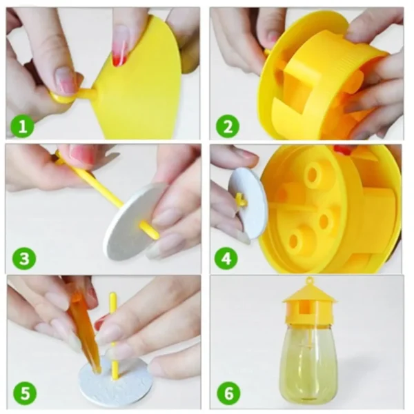 Outdoor Fruit Fly Trap 4-Pack – Plastic Drosophila Catcher and Yellow Jacket Bee Killer – Eco-Friendly Hanging Insect Pest Control for Orchard, Garden, and Farm (Lure/Bait Not Included) - Image 6