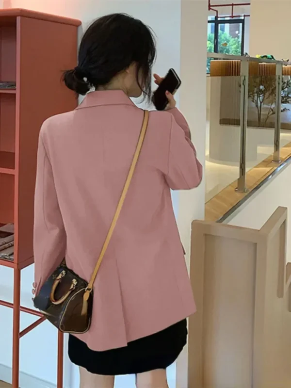 Autumn Luxury Blazer for Women, Elegant Female Long Coats Splice Office Lady Clothes - Image 5