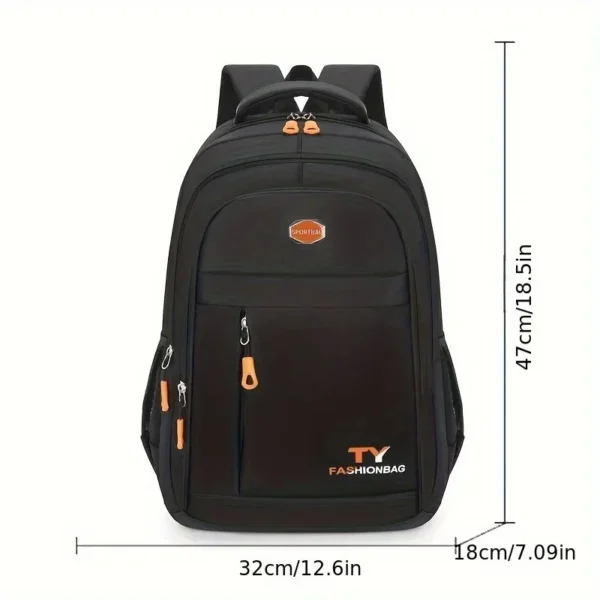 Men's Large Capacity Waterproof Backpack – Casual Everyday Rucksack with Adjustable Straps – Professional Laptop and Computer Travel Bag for Work, College, and Business - Image 6