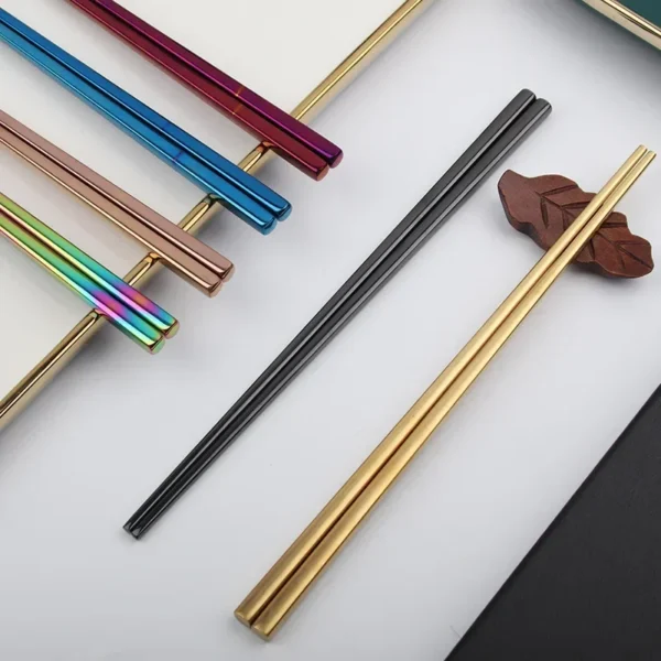 1 Pair Stainless Steel Chopsticks Reusable Portable Food Sticks Korean Metal Chopsticks Kitchen Accessories Dishwasher Safe - Image 3