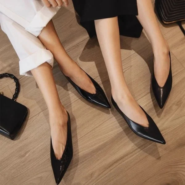 Designer Pointed Toe Women Pumps Shoes Fashion Shallow Slip, Spring Autumn Dancing Party Low Heel Shoes - Image 2