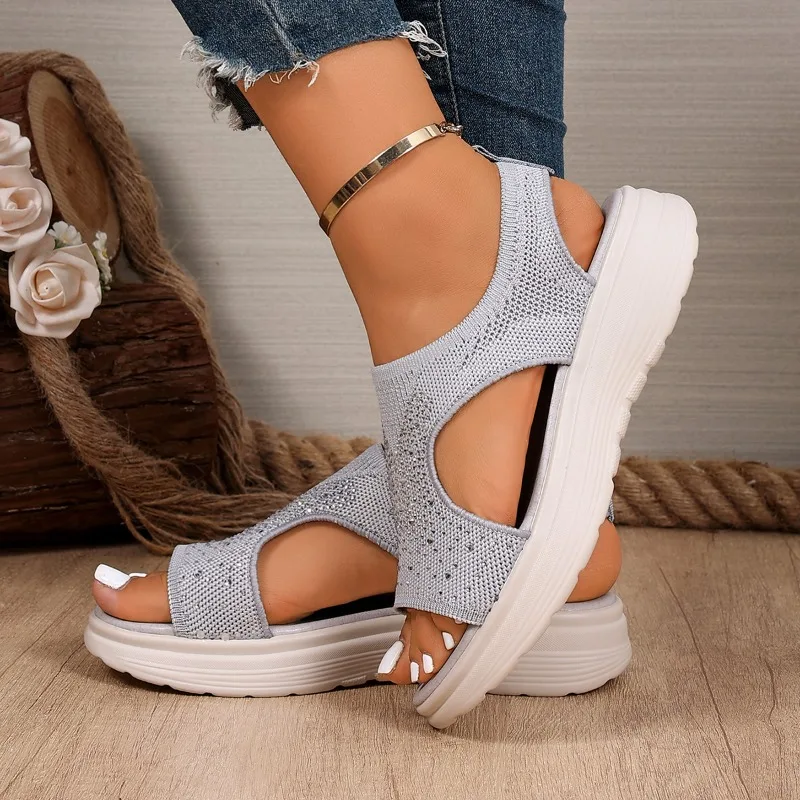 kf-S5b331b4fcedd4ef39d69300d19a52a835 Summer New Women's Casual Sports Sandals Comfortable Beach Wedge Heel Open Toe Stylish Walking Platform Peep Toe Sandals - Image 1