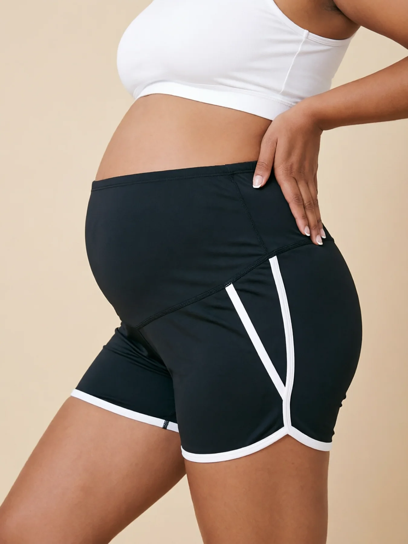 kf-S5d6e3f7b753c4617ade05c0d9f6b74ed5 Trim Maternity Yoga Shorts Over Belly Support High Waist Workout Sport Shorts for Pregnant Women Fitness Gym Running - Image 1