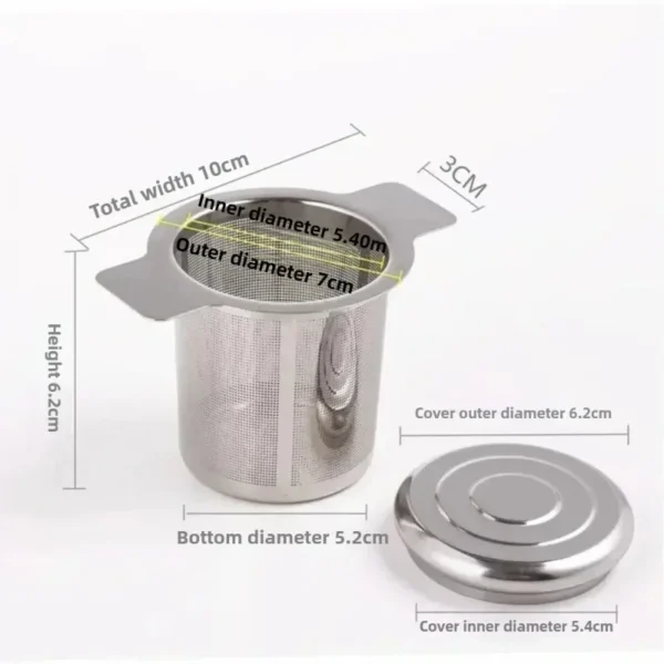 Stainless Steel Mesh Tea Maker with Lid Filter - Coffee Filter Basket Tea Filter Be Reusable Strainer - Image 6