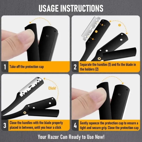 Manual Shaver for Men Barbershop Razor Stainless Steel Shank Is Easy To Use Safety Razor Shaving Razor with Blades - Image 4