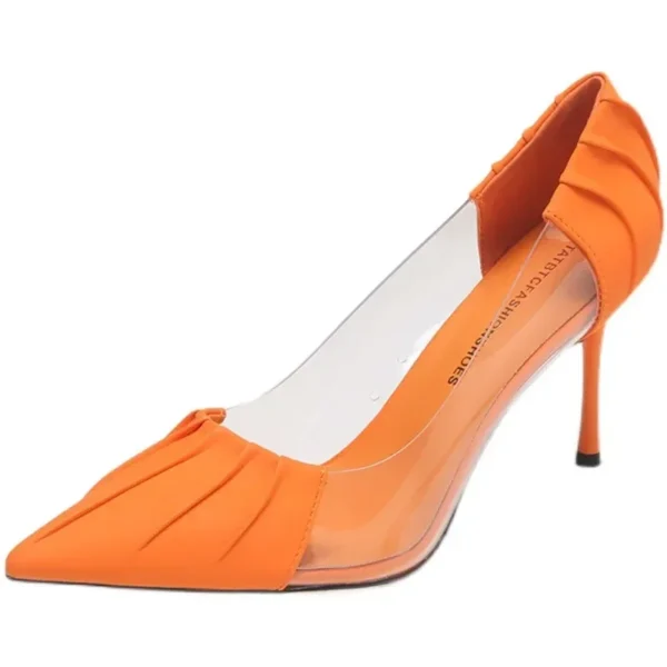 Luxury Women's Spring and Summer Baotou Transparent Stiletto High Heels Pumps Rhinestone Pointed Single Shoes All-match - Image 3