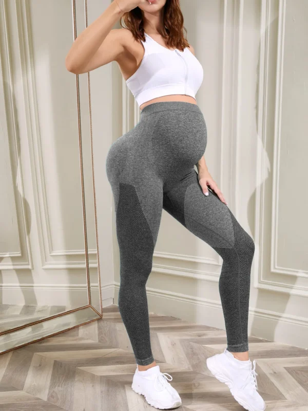 Women's Maternity Leggings Over The Belly Pregnancy Activewear Workout Yoga Pants - Image 4