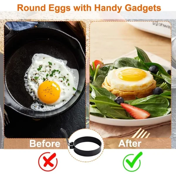 Anti-scald Egg Fried Ring Professional Stainless Steel Nonstick Round Pancake Mold Cooking Egg Mould Breakfast Sandwich Tools - Image 5