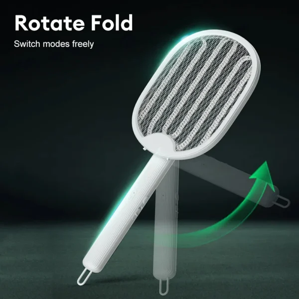 Foldable Electric Mosquito Swatter | 3000V Bug Zapper with UV Light Trap | USB Rechargeable Fly Killer - Image 6