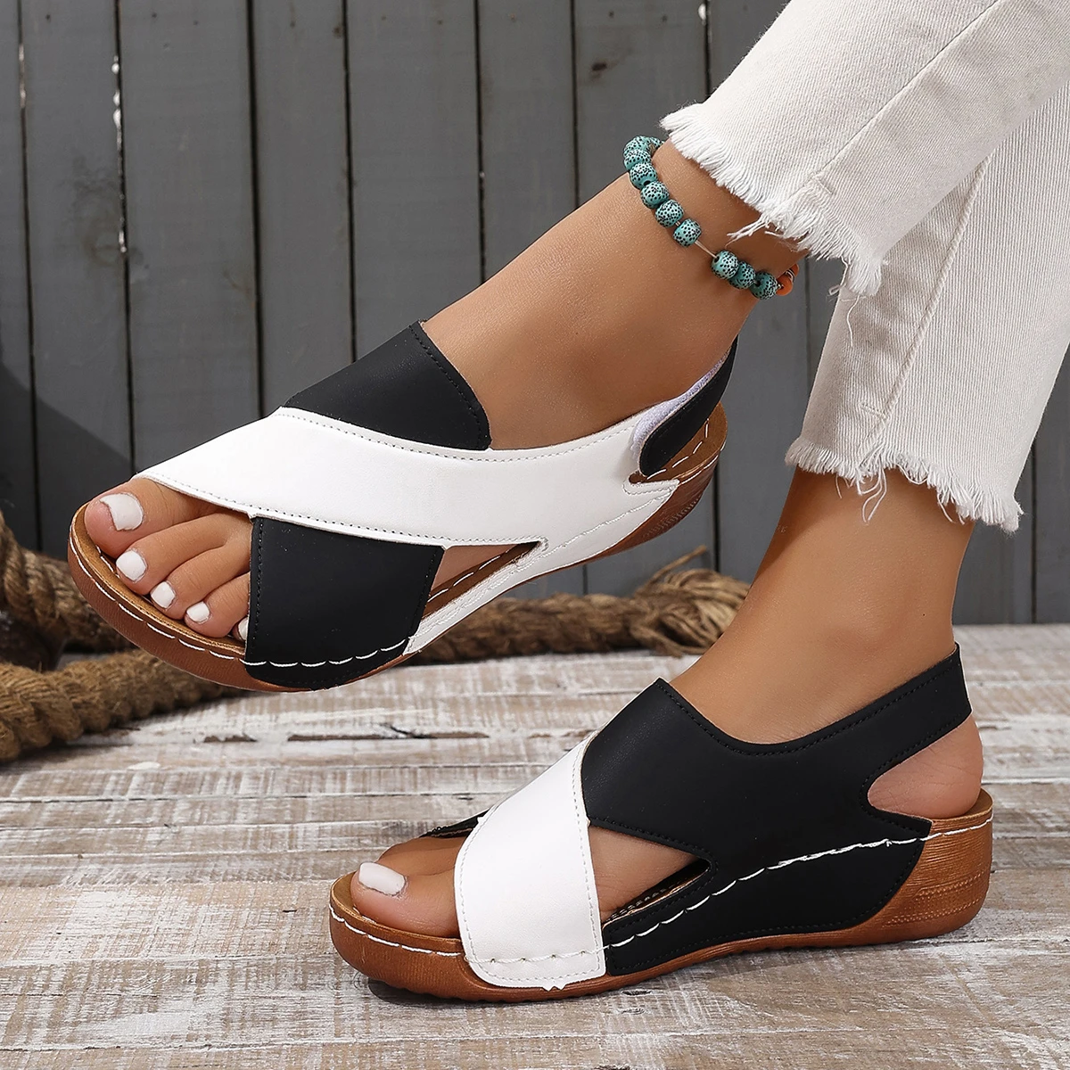 kf-S750b9d404b63407bb2050216561bdb33Y Women Sandals Plus Size Walking Shoes Casual, Women Sandals Ladies Party Female Footwear Women Sandal - Image 1