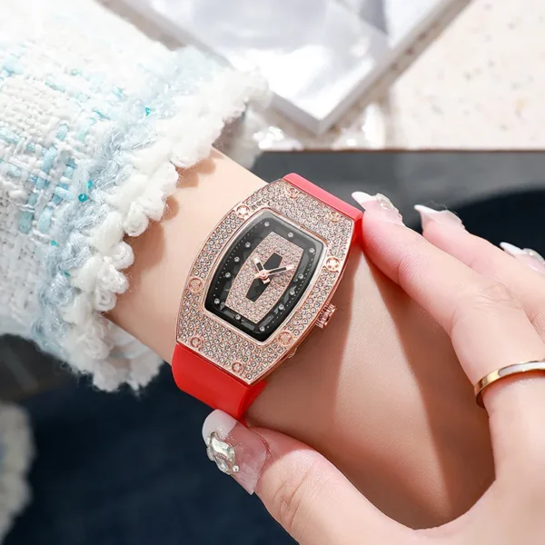 Women Fashion Crystal Tonneau Watches For Woman Silicone Jelly Quartz Watch Students Gifts Reloj Mujer Ladies Wrist Watches - Image 6