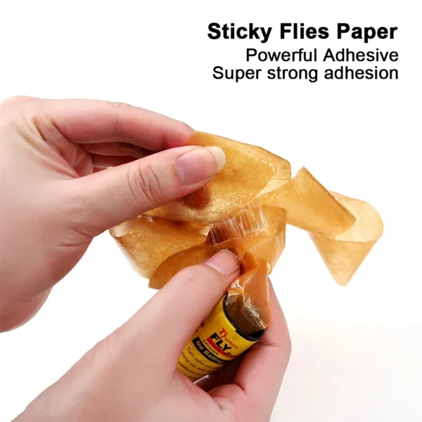 Yellow Sticky Fly Ribbon Rolls (4-40 Pack) – Double-Sided Insect Glue Catcher Tape – Hanging Bug and Mosquito Trap Paper for Indoor House, Outdoor Garden, Barn, and Stable Pest Control - Image 4