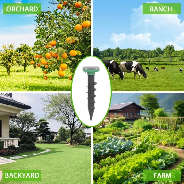 Outdoor Animal Repeller with Solar Panel Ultrasonic Drive Away Moles Snakes from the soil for Garden Farm Orchard Patio - Image 4