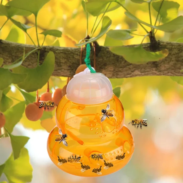 Multi-Hole Outdoor Wasp & Hornet Trap | Reusable Non-Toxic Bee Catcher for Garden, Farm & Yard - Image 2