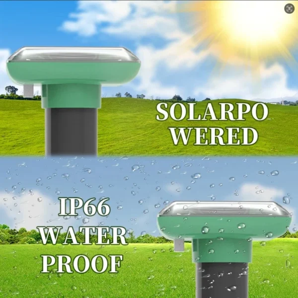 Outdoor Animal Repeller with Solar Panel Ultrasonic Drive Away Moles Snakes from the soil for Garden Farm Orchard Patio - Image 3