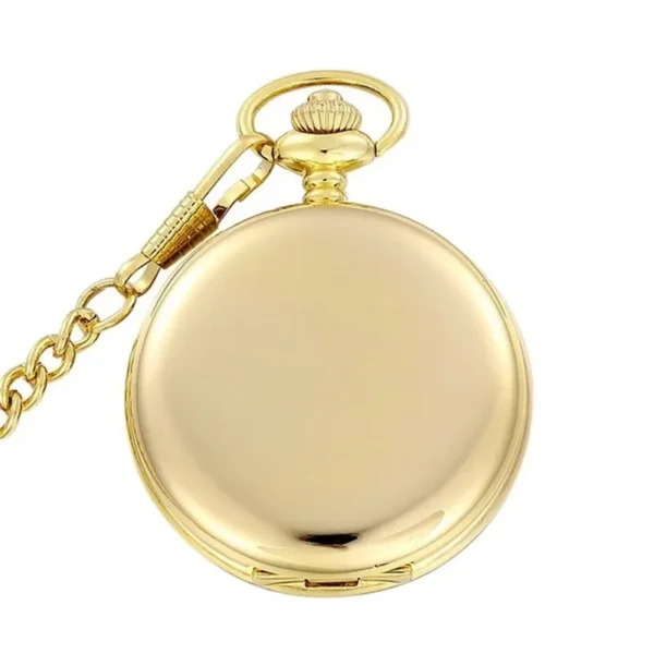 Silver Smooth Quartz Pocket Watch Mens Womens Necklace Clock Metal Stainless Steel Watches Pendant with Short Chain Gifts - Image 3