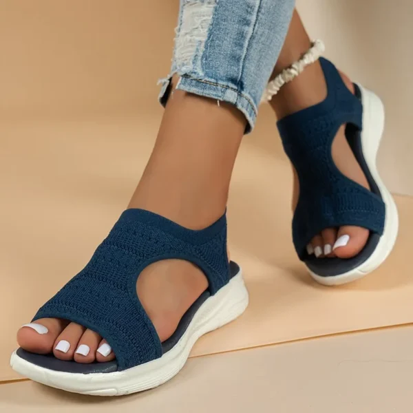 Summer Comfortable Casual Sports Sandals, Women's Beach Wedge Sandals Women's Mesh Knitted Roman Sandals - Image 2