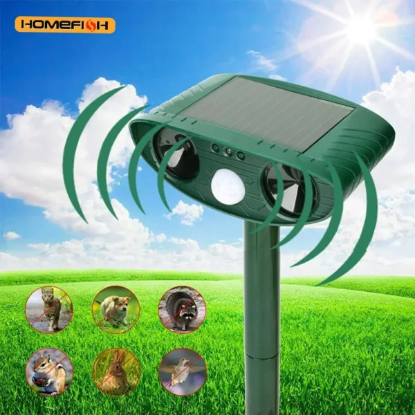 Solar Outdoor Ultrasonic Animal Repeller | deters Cats, Dogs & Pests | Waterproof & Rechargeable - Image 3