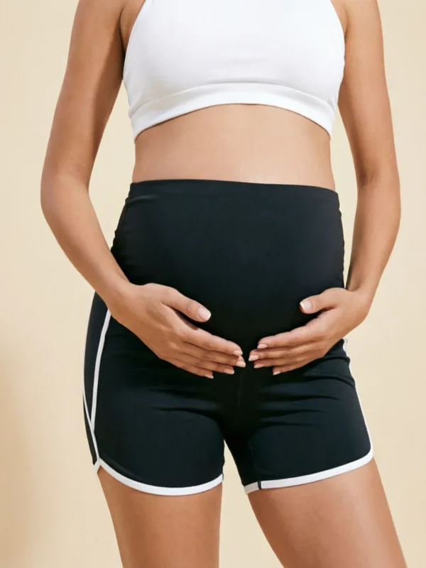 Trim Maternity Yoga Shorts Over Belly Support High Waist Workout Sport Shorts for Pregnant Women Fitness Gym Running - Image 3