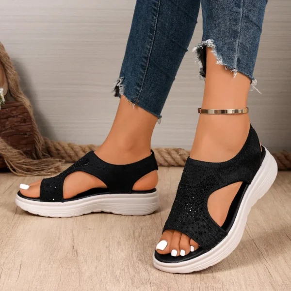 Summer New Women's Casual Sports Sandals Comfortable Beach Wedge Heel Open Toe Stylish Walking Platform Peep Toe Sandals - Image 5