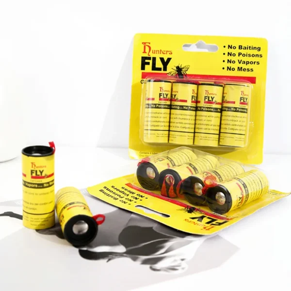 Yellow Sticky Fly Ribbon Rolls (4-40 Pack) – Double-Sided Insect Glue Catcher Tape – Hanging Bug and Mosquito Trap Paper for Indoor House, Outdoor Garden, Barn, and Stable Pest Control - Image 2