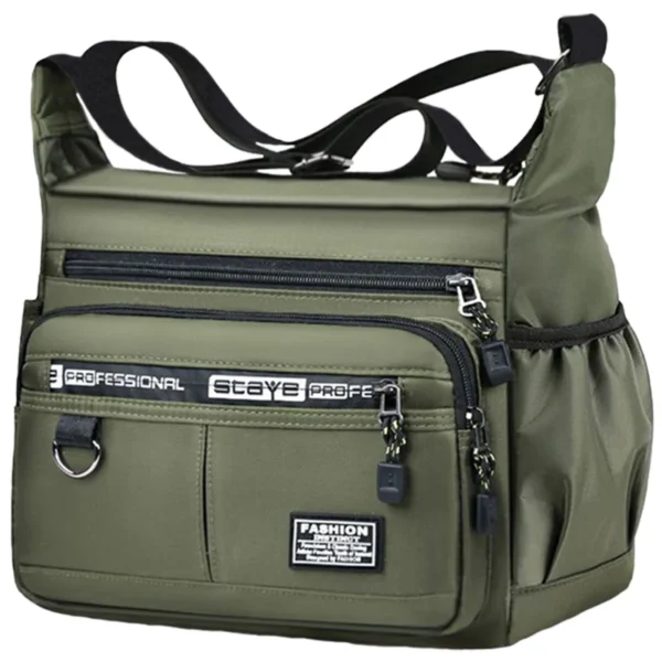 Men's Business Crossbody Bag with Multi-Layered Pockets Adjustable Shoulder Strap for Work Travel - Image 7