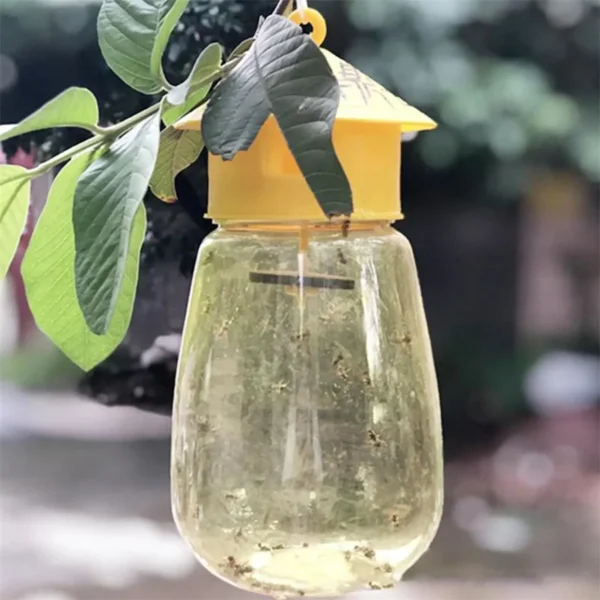 Outdoor Fruit Fly Trap 4-Pack – Plastic Drosophila Catcher and Yellow Jacket Bee Killer – Eco-Friendly Hanging Insect Pest Control for Orchard, Garden, and Farm (Lure/Bait Not Included) - Image 4