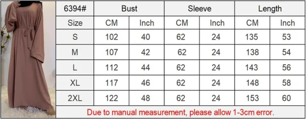 Modest Solid Color Muslim Abaya for Women - Long Sleeve Ramadan Eid Dress - Turkey Dubai Arab Kaftan Robe Evening Gown - Image 7