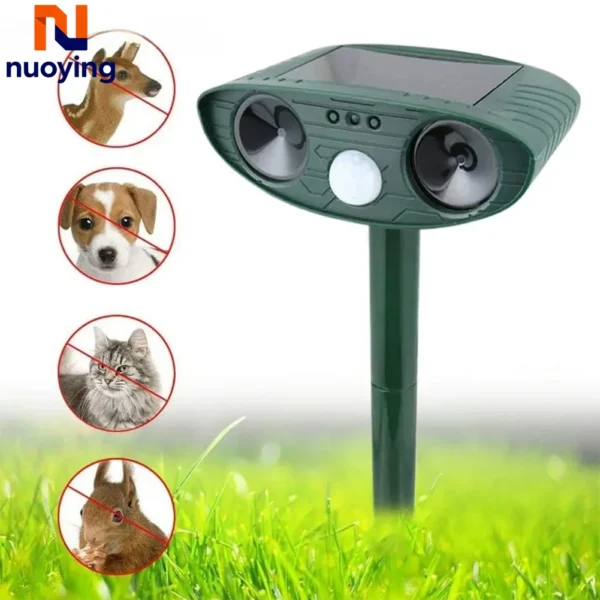 Solar Powered Ultrasonic Pest Repeller | Rechargeable Waterproof Outdoor Animal Deterrent for Cats, Dogs & Wildlife - Image 2