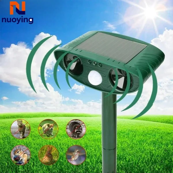 Solar Powered Ultrasonic Pest Repeller | Rechargeable Waterproof Outdoor Animal Deterrent for Cats, Dogs & Wildlife - Image 4
