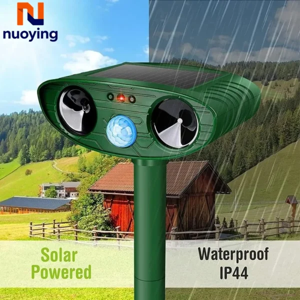 Solar Powered Ultrasonic Pest Repeller | Rechargeable Waterproof Outdoor Animal Deterrent for Cats, Dogs & Wildlife - Image 3