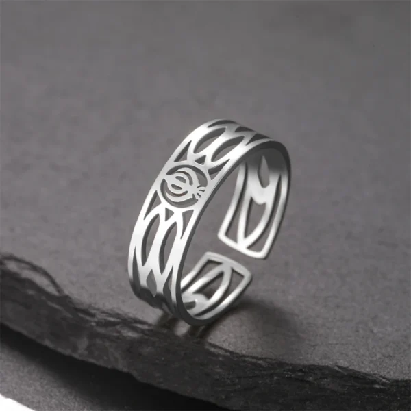 Fashion Sikhism Symbol Rings For Women Men Stainless Steel Adjustable Classic Sikh Khanda Ring Religious Amulet Jewelry - Image 7