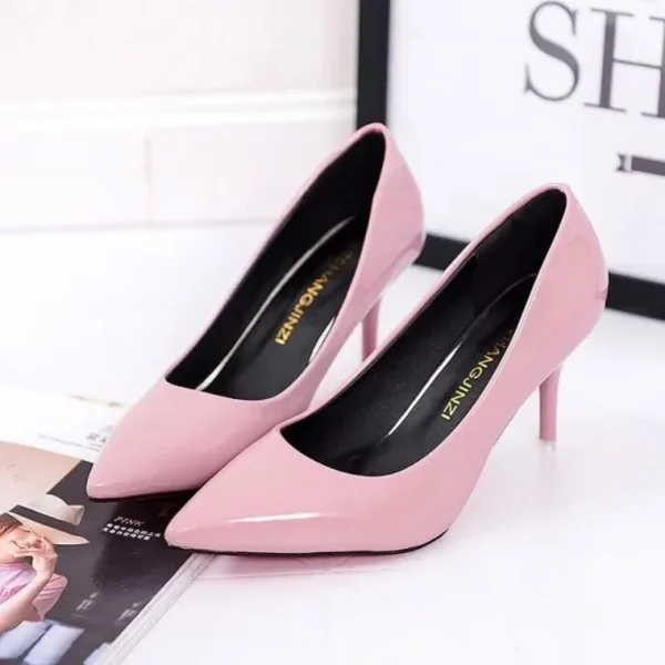 Big Size Women's Boat Shoes High Heels Pointed Toe Pumps for Female
