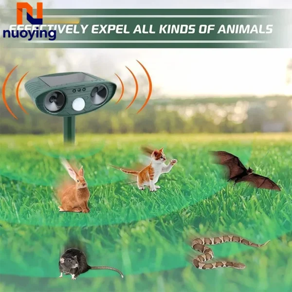 Solar Powered Ultrasonic Pest Repeller | Rechargeable Waterproof Outdoor Animal Deterrent for Cats, Dogs & Wildlife - Image 6