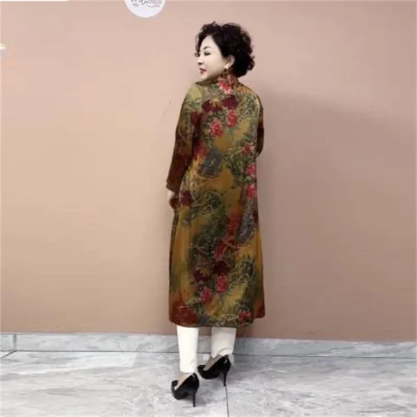 Ethnic Style Windbreaker Women's Long Fashion Loose Fitting Oversized Spring Autumn New Vintage Over Knee Casual Trench Coat - Image 2