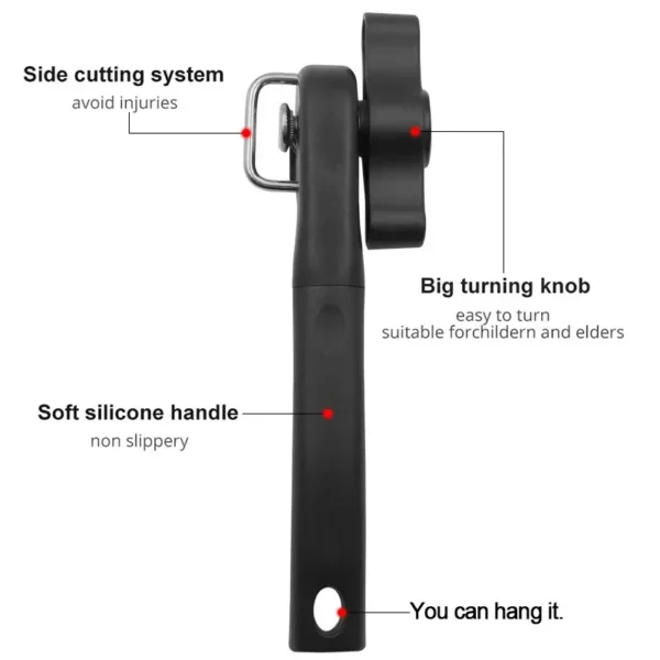 Stainless Steel Can Opener Professional Kitchen Tools Safety Handheld Manual Can Opener Side Cut Jar Opener - Image 4