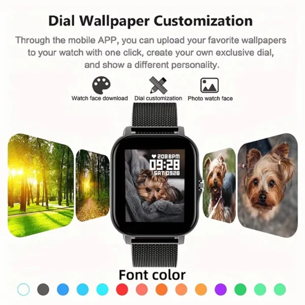 New Smart Watch for Men Women Gift Full Touch Screen Sports Fitness Watch Bluetooth Call Digital Smartwatch - Image 3