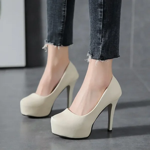 High Heels Women Stiletto Princess Waterproof Platform Super Pumps Single Work Shoes Black Woman's Wedding Shoes - Image 4