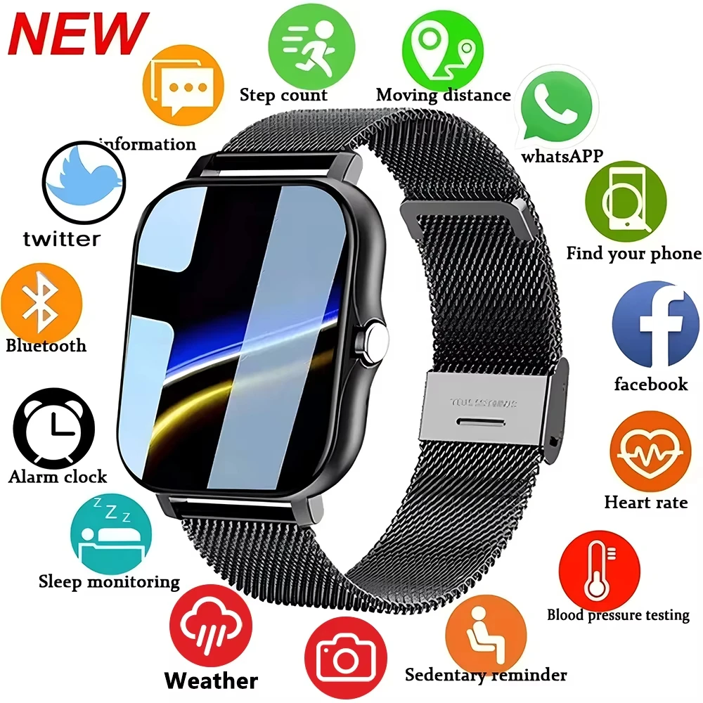 kf-Sd4e0157490864f719b4648240dff06a6u New Smart Watch for Men Women Gift Full Touch Screen Sports Fitness Watch Bluetooth Call Digital Smartwatch - Image 1