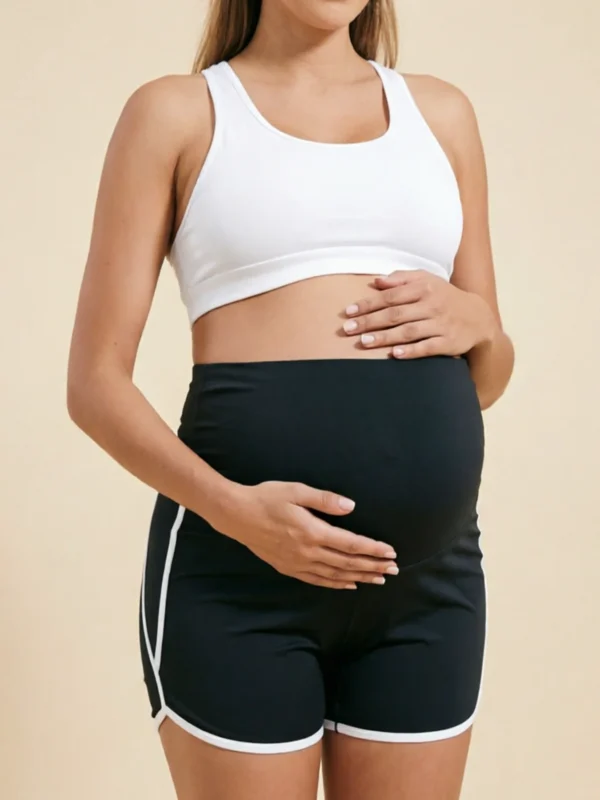 Trim Maternity Yoga Shorts Over Belly Support High Waist Workout Sport Shorts for Pregnant Women Fitness Gym Running - Image 2