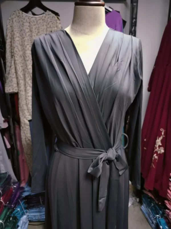 Ramadan Dubai Jalabiya Muslim Abaya for Women - Elegant Eid Kaftan Dress - Moroccan Arab Long Robe Modest Islamic Evening Gown - Image 8